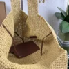 YSL Brown Woven Raffia Backpack