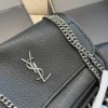 YSL Niki Black Chain Leather Messenger Bag