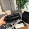 YSL Niki Black Chain Leather Messenger Bag