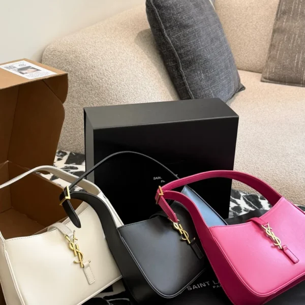 YSL Black Leather Hobo Bag