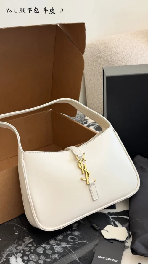 YSL Black Leather Hobo Bag